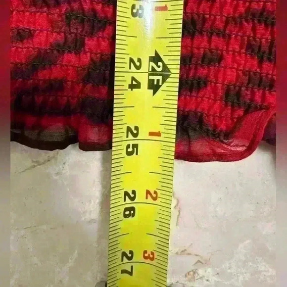 Michael Kors Semi Sheer Red Leopard Animal Print Elastic Waist Wrap Front Sz XS - Picture 8 of 9